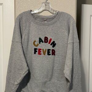 Lou & Grey Gray Cabin Fever Embroidered Sweatshirt